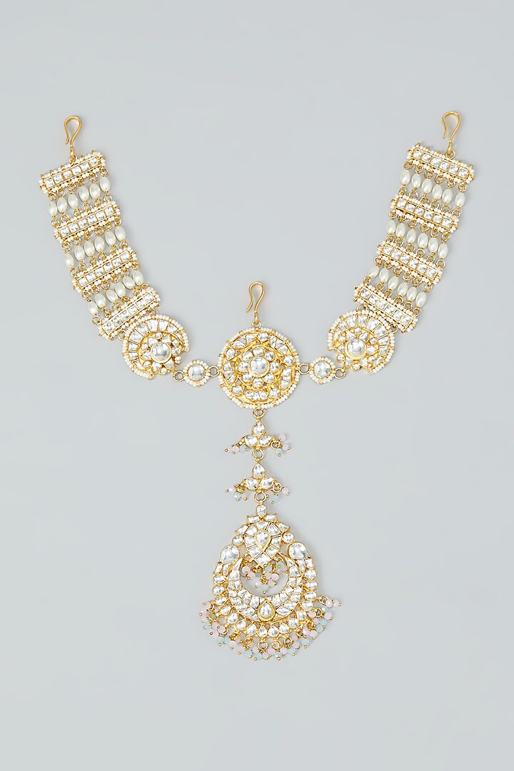Gold Plated Kundan Mathapatti by Shlok Jewels at Pernia's Pop Up Shop