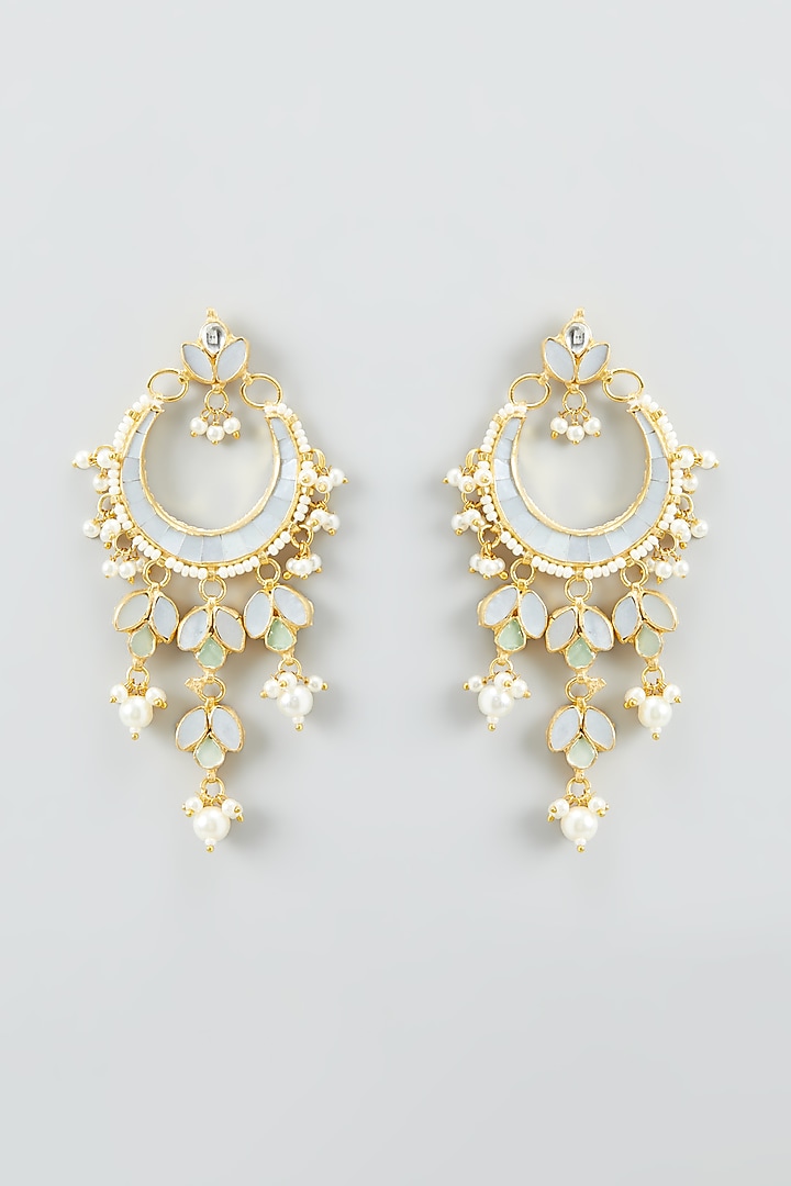 Gold Plated Dangler Earrings With Maang Tikka by Shlok Jewels at Pernia's Pop Up Shop