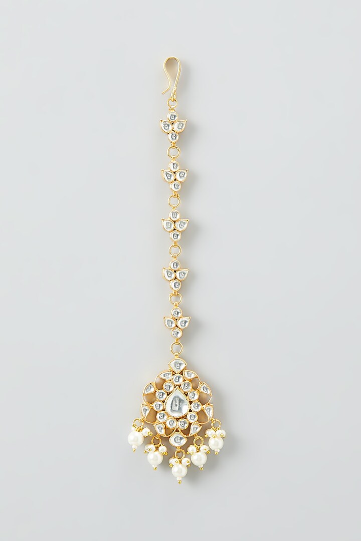 Gold Plated Choker Necklace Set With Kundan Stones by Shlok Jewels at Pernia's Pop Up Shop