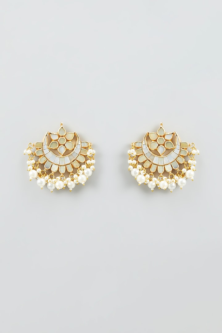 Gold Plated Kundan & Pearls Necklace Set by Shlok Jewels at Pernia's Pop Up Shop