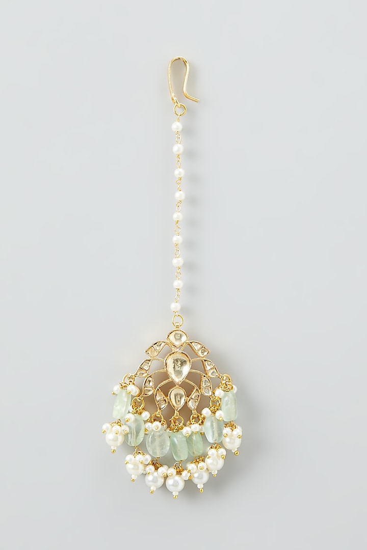 Gold Plated Kundan Choker Necklace Set In Copper by Shlok Jewels at Pernia's Pop Up Shop