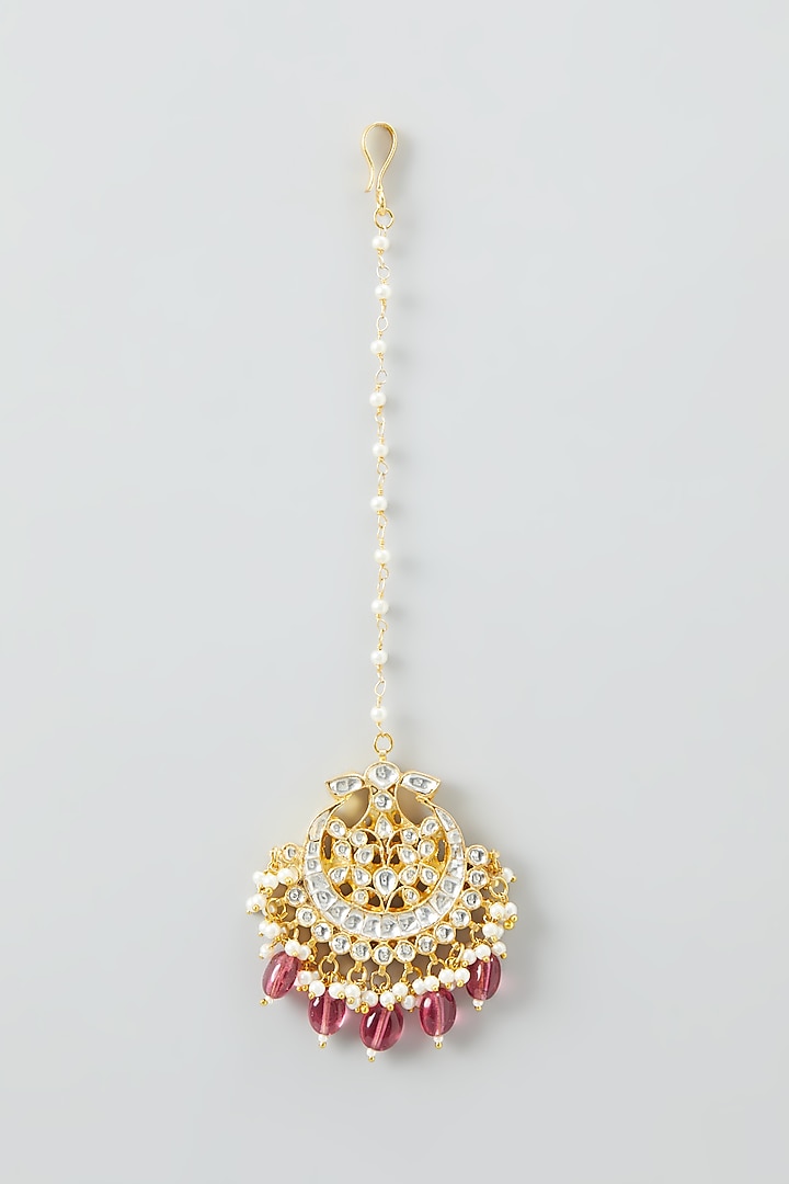 Gold Plated Semi-Precious Stones Choker Necklace Set by Shlok Jewels at Pernia's Pop Up Shop