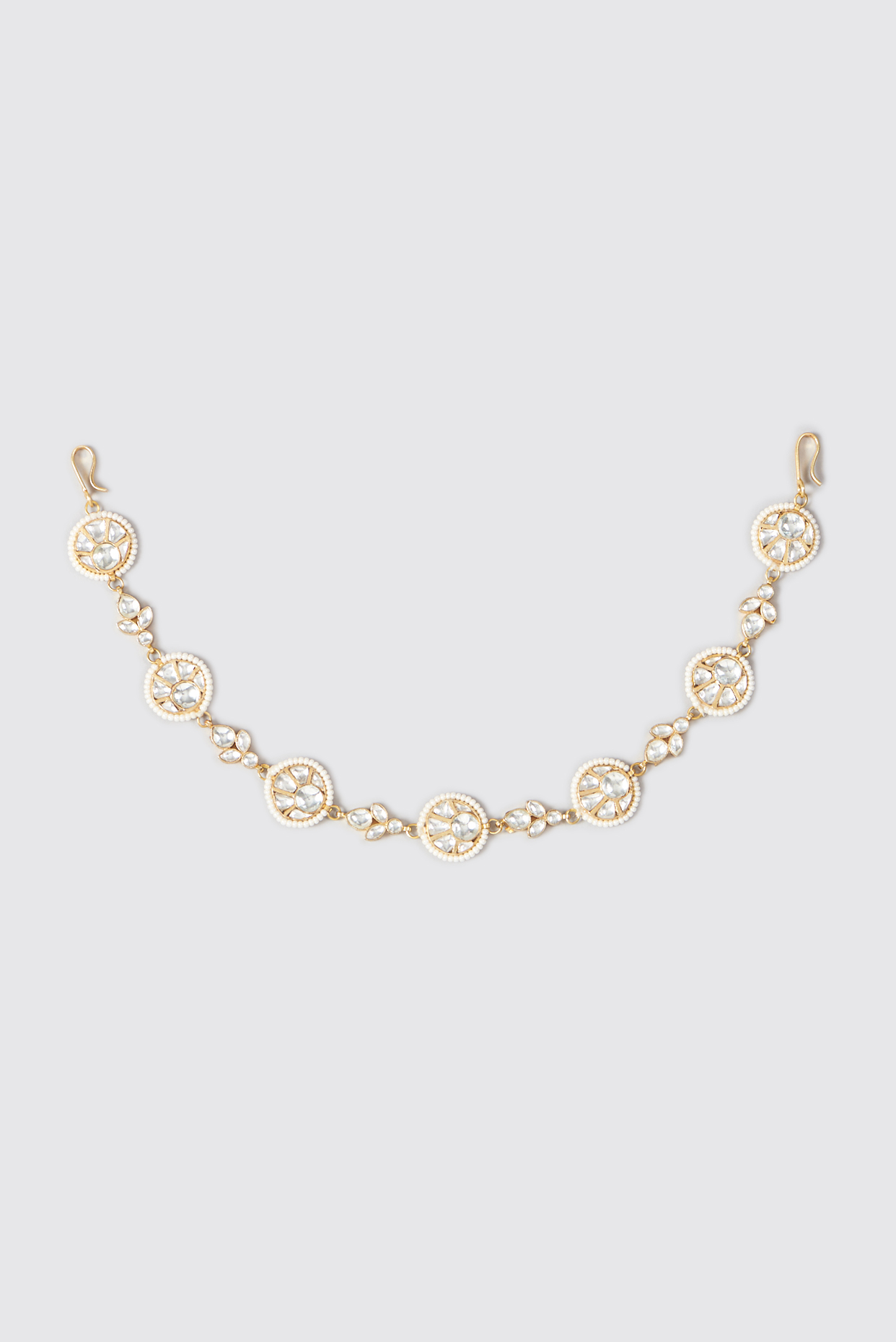 Gold Plated Kundan Polki Headband by Shlok Jewels