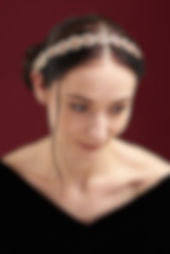 Gold Plated Kundan Polki Headband by Shlok Jewels at Pernia's Pop Up Shop