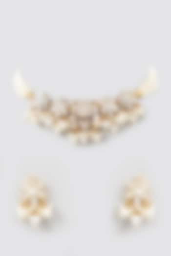 Gold Plated Mother of Pearl Necklace Set by Shlok Jewels