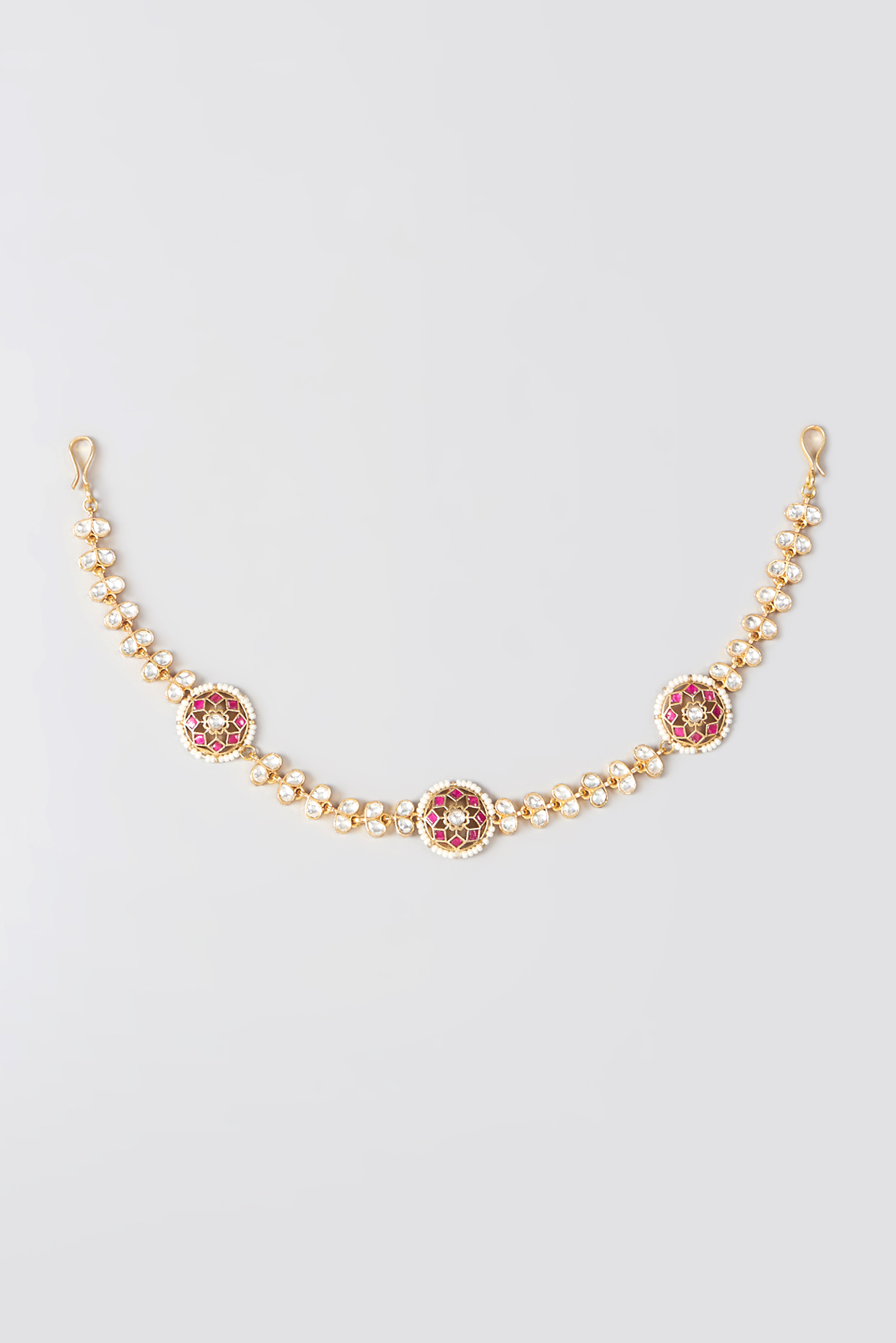 Gold Plated Kundan Polki Headband by Shlok Jewels
