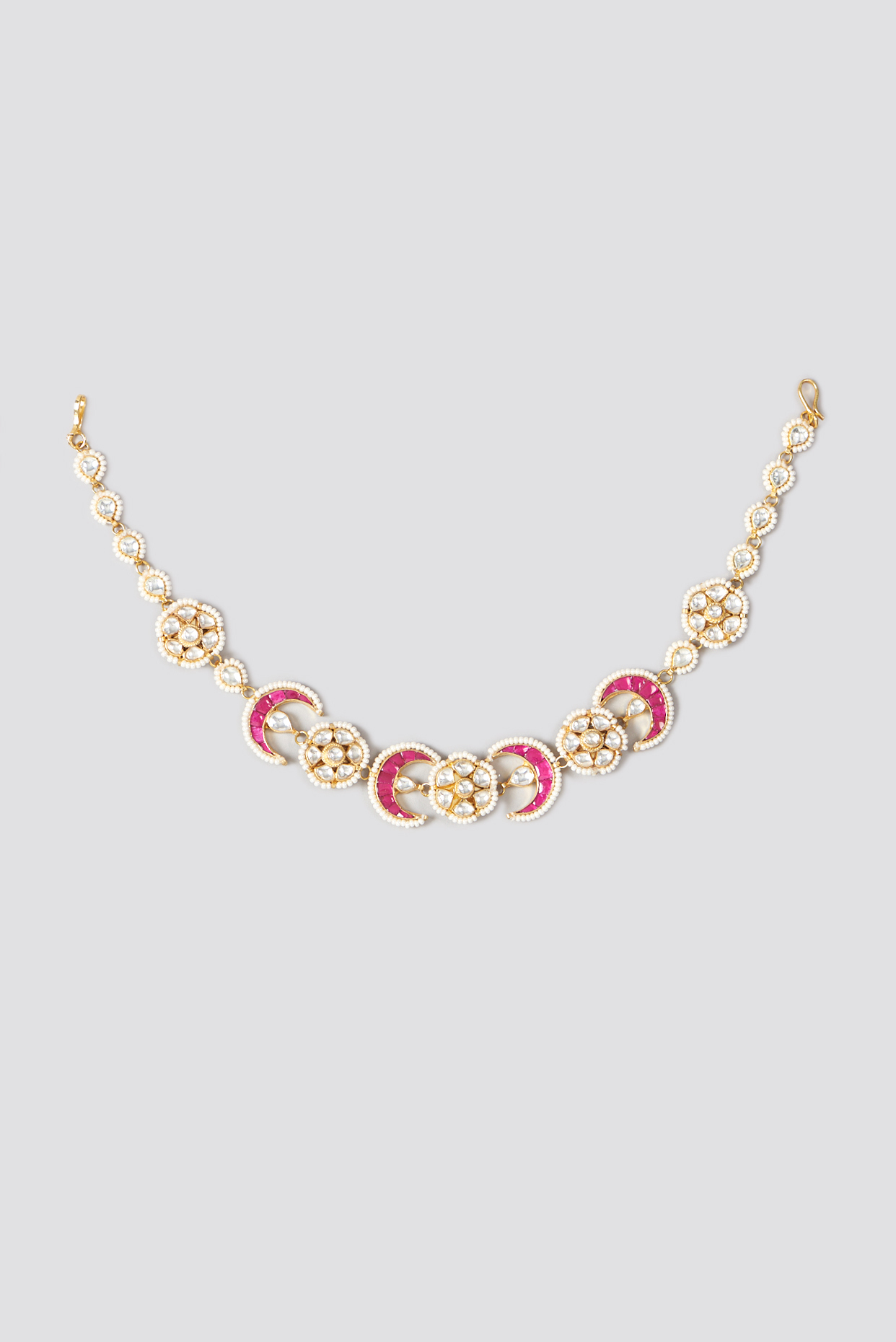 Gold Plated Kundan Polki Headband by Shlok Jewels