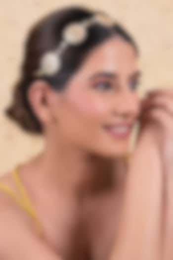 Gold Plated Mother Of Pearl Headband by Shlok Jewels at Pernia's Pop Up Shop