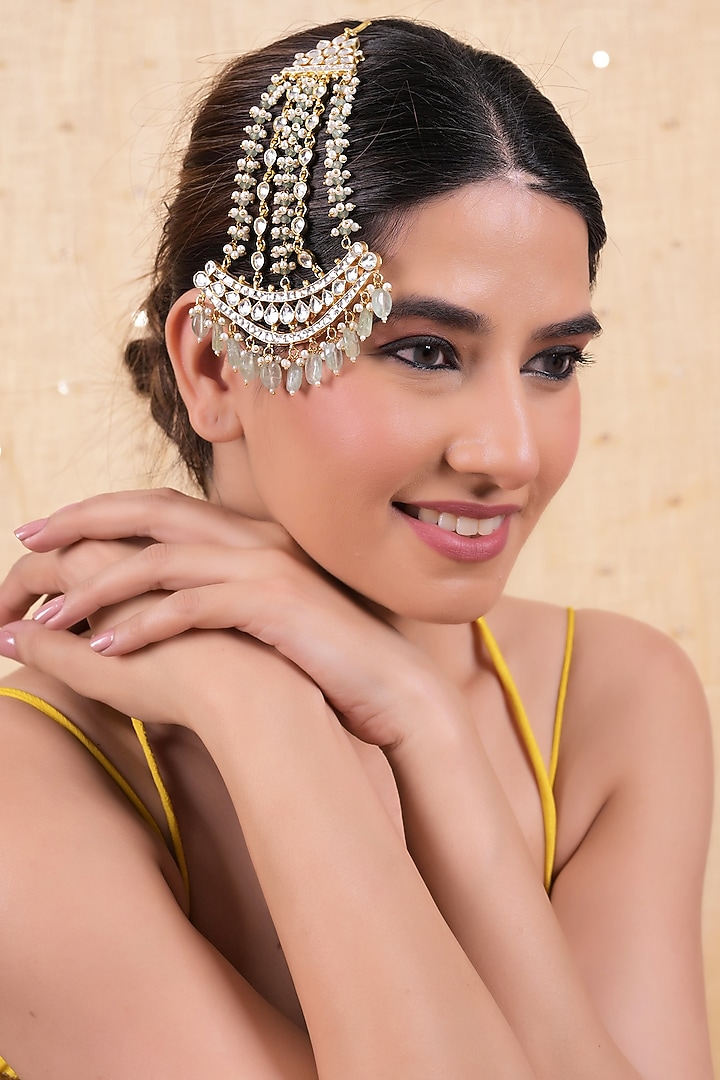 Gold Plated Jadau Kundan Polki Passa by Shlok Jewels at Pernia's Pop Up Shop