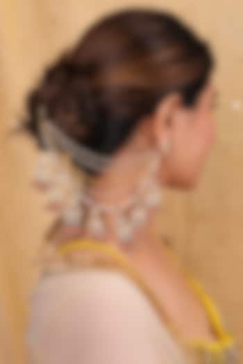 Gold Plated Jadau Kundan Polki Earchains by Shlok Jewels at Pernia's Pop Up Shop