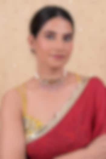 Gold Plated Multi-Colored Jadau Kundan Polki Choker Necklace Set by Shlok Jewels at Pernia's Pop Up Shop