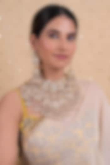 Gold Plated Jadau Kundan Polki Necklace Set by Shlok Jewels at Pernia's Pop Up Shop