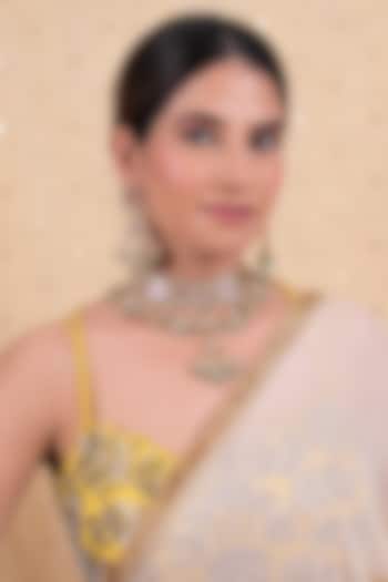 Gold Plated Multi-Colored Jadau Kundan Polki Necklace Set by Shlok Jewels at Pernia's Pop Up Shop