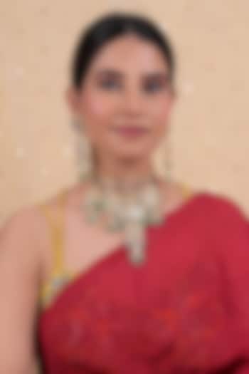 Gold Plated Jadau Kundan Polki Necklace Set by Shlok Jewels at Pernia's Pop Up Shop