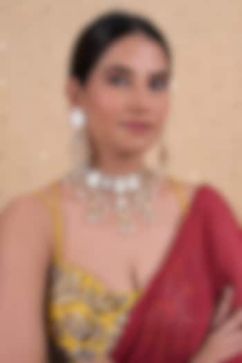 Gold Plated Mother Of Pearl Necklace Set by Shlok Jewels at Pernia's Pop Up Shop