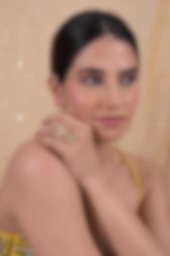 Gold Plated Jadau Kundan Polki Ring by Shlok Jewels at Pernia's Pop Up Shop