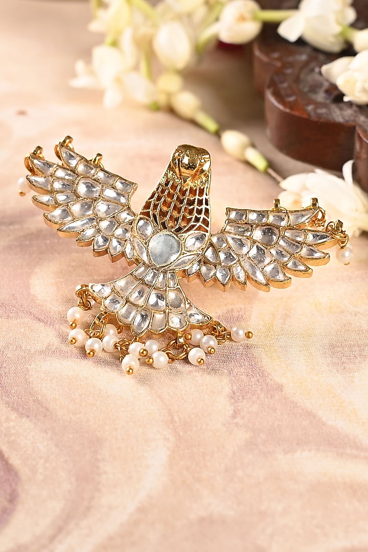 Gold Plated Jadau Kundan Polki Ring by Shlok Jewels at Pernia's Pop Up Shop