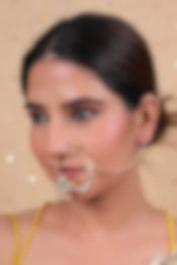 Gold Plated Jadau Kundan Polki Nose Ring by Shlok Jewels at Pernia's Pop Up Shop