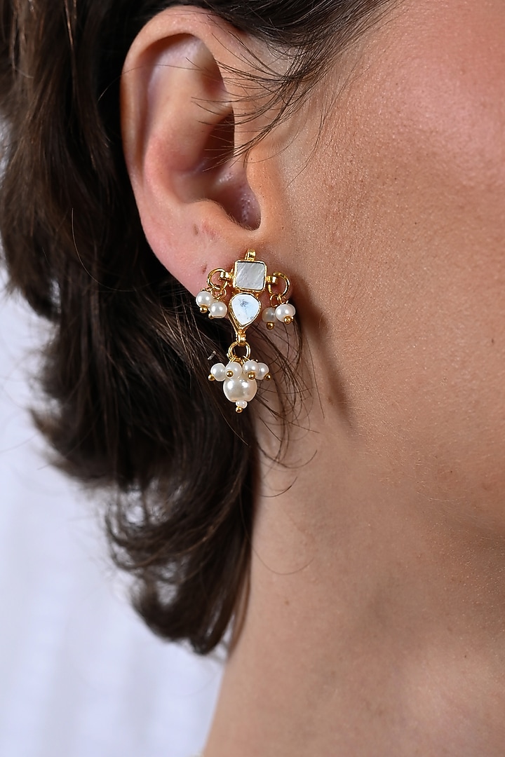 Gold Plated Mother Of Pearl Necklace Set by Shlok Jewels at Pernia's Pop Up Shop