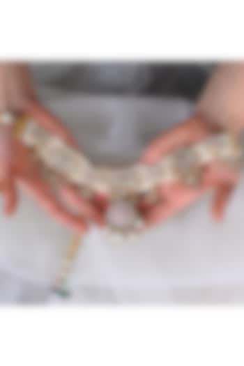 Gold Plated Jadau Kundan Polki Necklace Set by Shlok Jewels at Pernia's Pop Up Shop