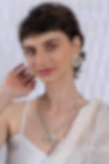 Gold Plated Mother Of Pearl Long Necklace Set by Shlok Jewels at Pernia's Pop Up Shop