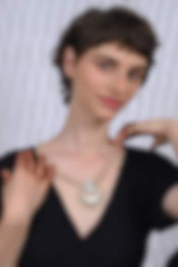 Gold Plated Mother Of Pearl Long Necklace by Shlok Jewels at Pernia's Pop Up Shop