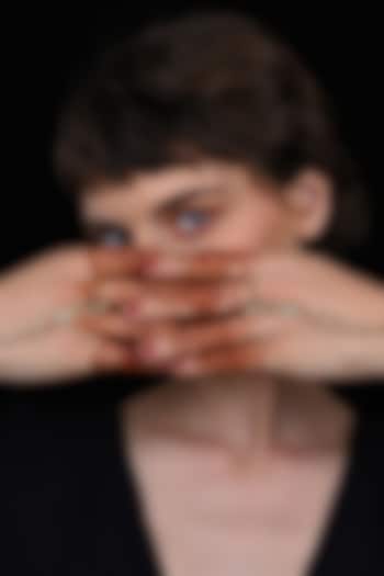 Gold Plated Jadau Kundan Polki Hand Harness (Set Of 2) by Shlok Jewels at Pernia's Pop Up Shop