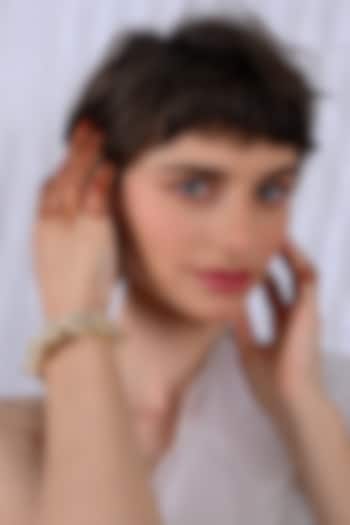 Gold Plated Jadau Kundan Polki Bracelet by Shlok Jewels at Pernia's Pop Up Shop