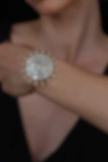 Gold Plated Mother Of Pearl Bracelet by Shlok Jewels at Pernia's Pop Up Shop
