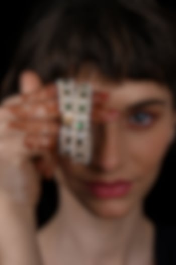 Gold Plated Multi-Colored Jadau Kundan Polki Bangles (Set Of 2) by Shlok Jewels at Pernia's Pop Up Shop