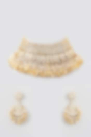 Gold Plated Imitation Kundan Necklace Set by Shlok Jewels at Pernia's Pop Up Shop
