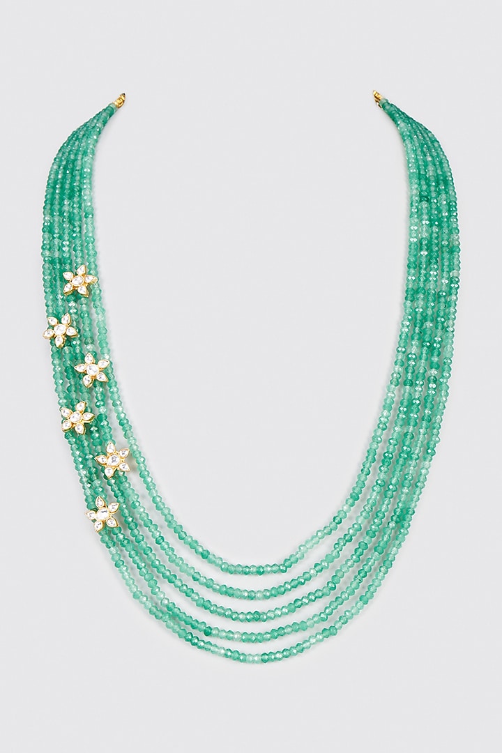 Gold Plated Semi Precious Stone Mala by Shlok Jewels Men at Pernia's Pop Up Shop