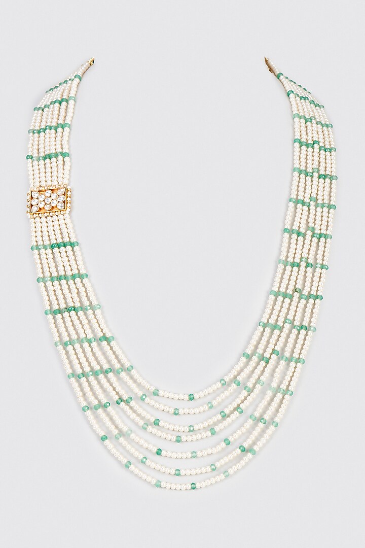 Gold Plated Semi Precious Stone Mala by Shlok Jewels Men at Pernia's Pop Up Shop