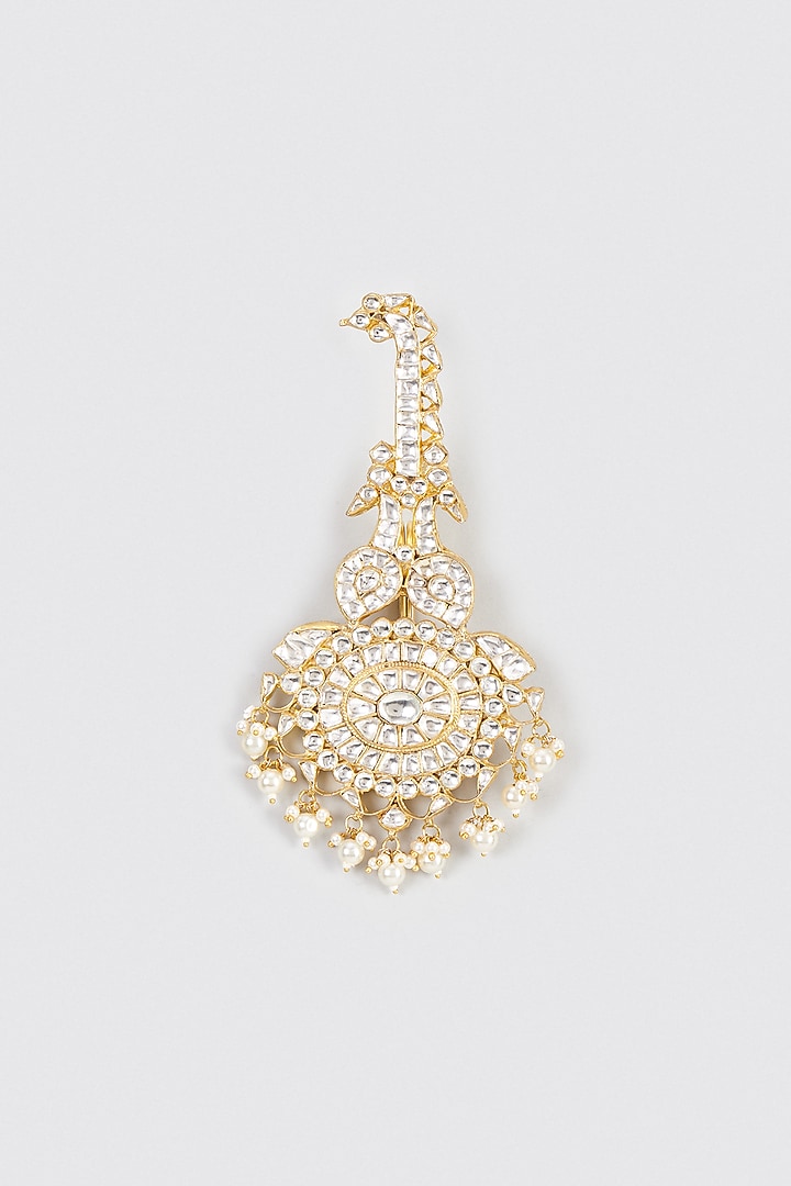 Gold Plated Kundan Kilagi by Shlok Jewels Men at Pernia's Pop Up Shop