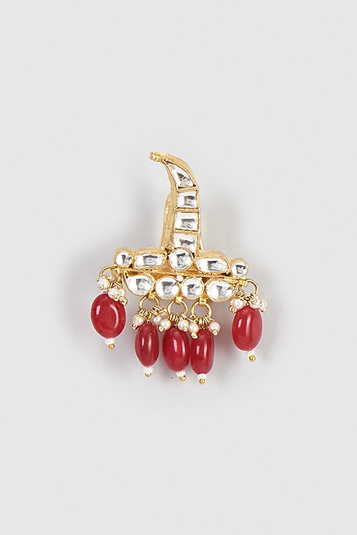 Gold Plated Kundan Kilagi by Shlok Jewels Men at Pernia's Pop Up Shop