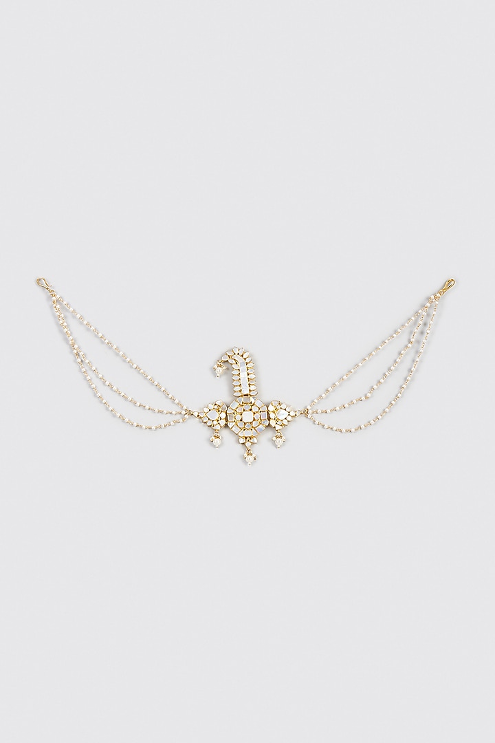 Gold Plated Mother Of Pearl Kilagi by Shlok Jewels Men at Pernia's Pop Up Shop