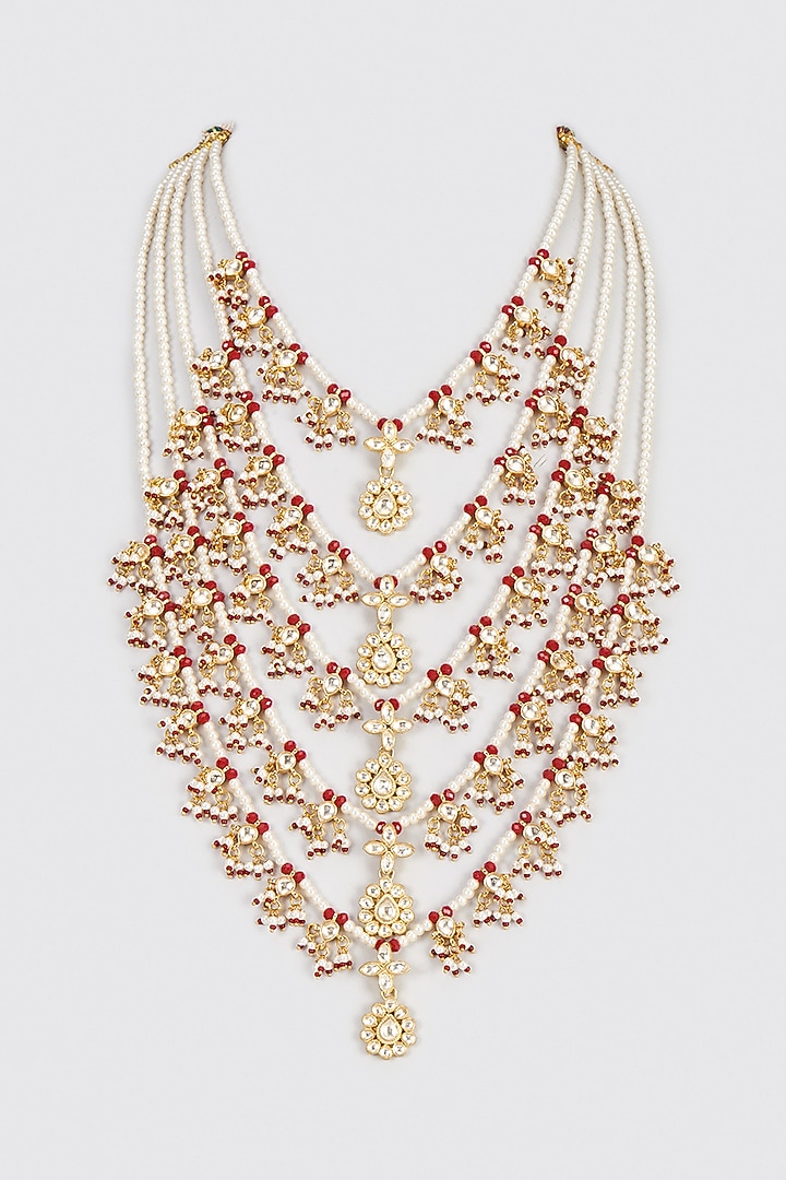 Gold Plated Semi Precious Stone Mala by Shlok Jewels Men at Pernia's Pop Up Shop