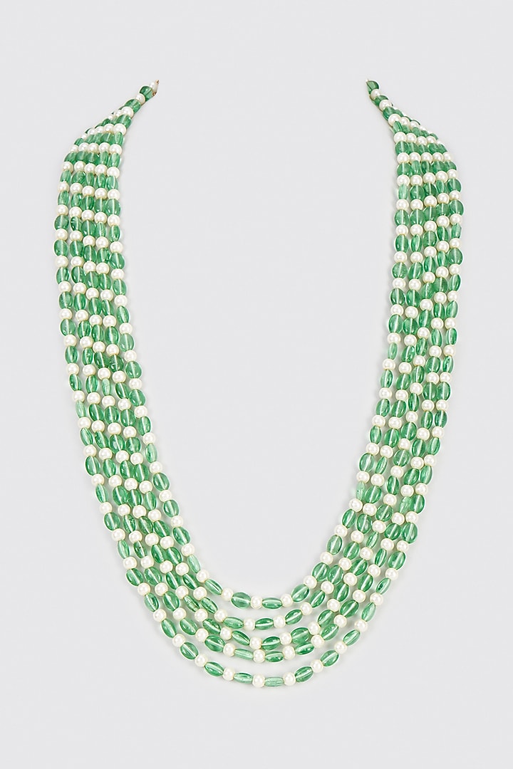 Gold Plated Semi Precious Stone Mala by Shlok Jewels Men at Pernia's Pop Up Shop