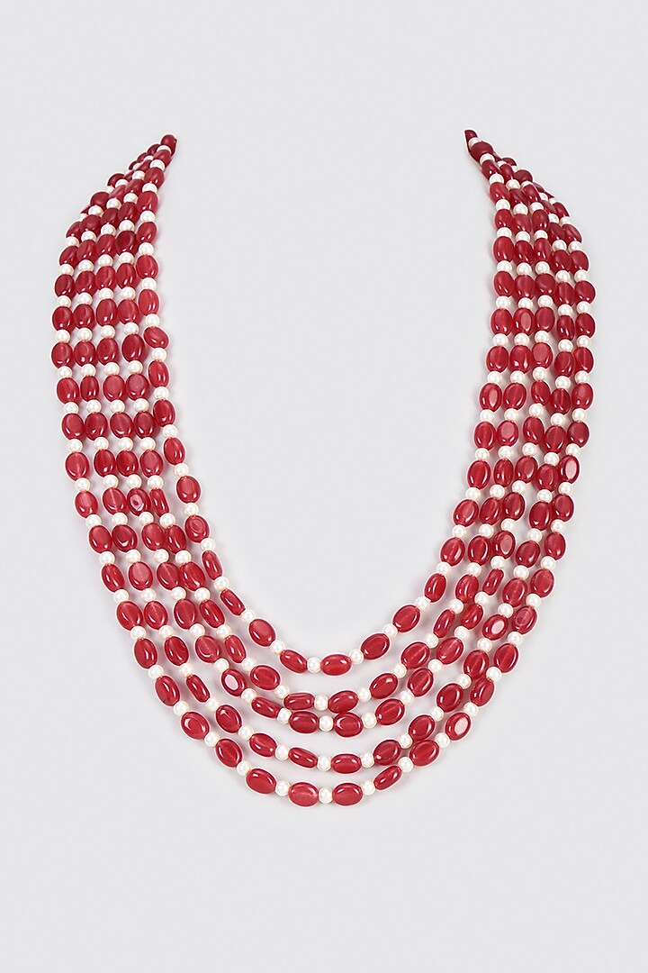 Gold Plated Semi Precious Stone Mala by Shlok Jewels Men at Pernia's Pop Up Shop
