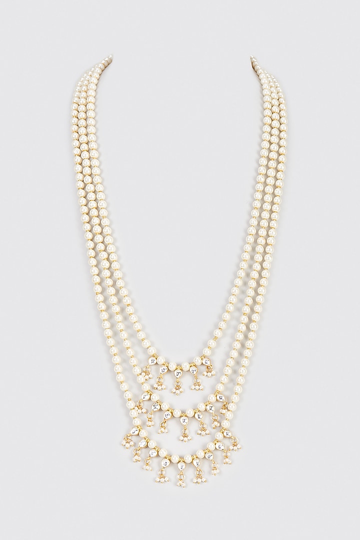 Gold Plated Semi Precious Stone Mala by Shlok Jewels Men at Pernia's Pop Up Shop