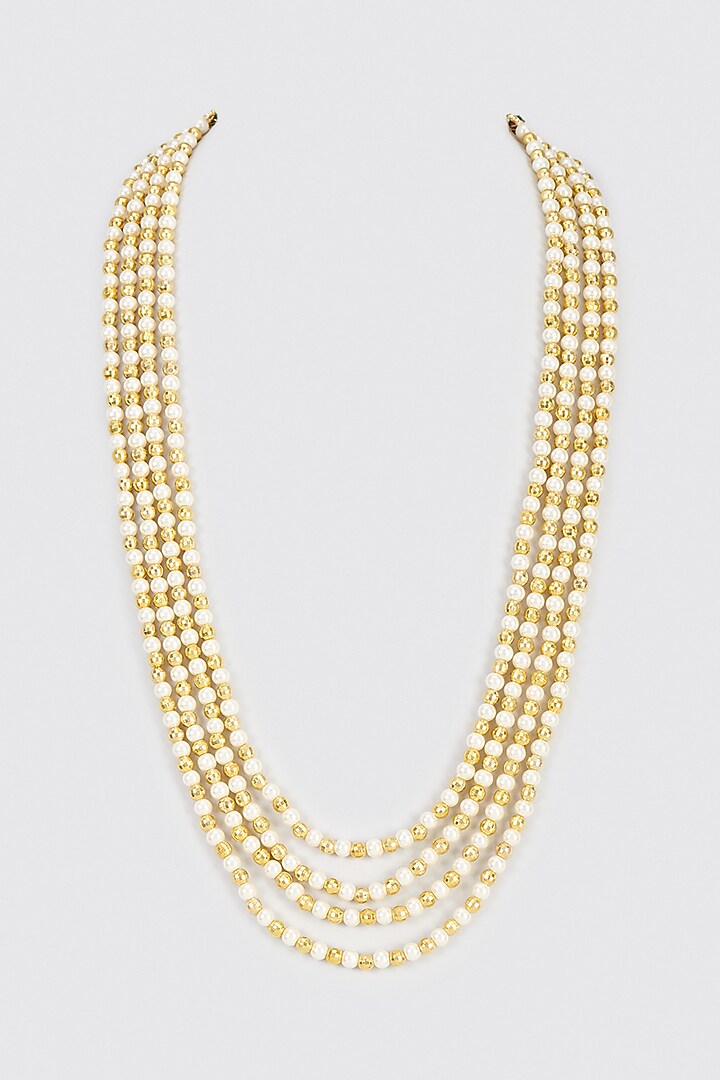 Gold Plated Semi Precious Stone Mala by Shlok Jewels Men at Pernia's Pop Up Shop