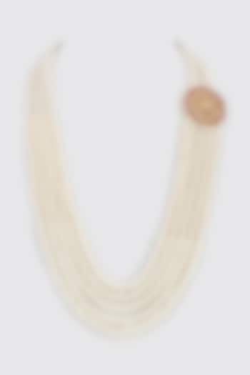 Gold Plated Semi Precious Stone Mala by Shlok Jewels Men at Pernia's Pop Up Shop