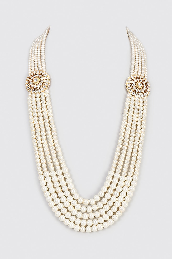 Gold Plated Semi Precious Stone Mala by Shlok Jewels Men at Pernia's Pop Up Shop