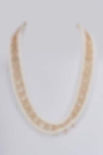 Gold Plated Kundan Polki & Pearl Mala by Shlok Jewels Men at Pernia's Pop Up Shop