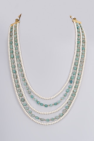 Gold Plated Pearl & Beaded Mala by Shlok Jewels Men