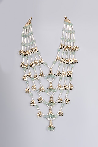 Gold Plated Kundan Polki & Pearl Mala by Shlok Jewels Men