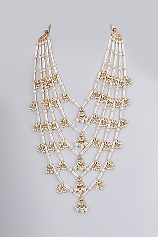 Gold Plated Kundan Polki & Pearl Mala by Shlok Jewels Men