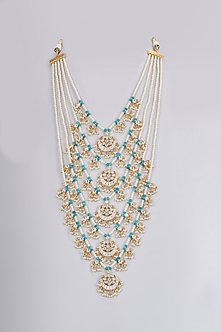 Gold Plated Kundan Polki & Pearl Mala by Shlok Jewels Men