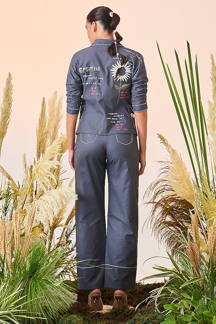Grey Embroidered Co-Ord Set by Shahin Mannan at Pernia's Pop Up Shop
