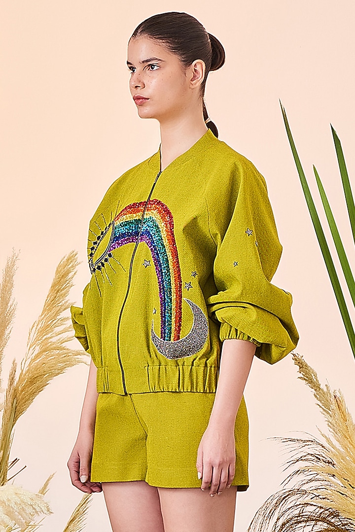 Bumblebee Embroidered Bomber Jacket by Shahin Mannan at Pernia's Pop Up Shop